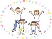 中学・高校向けラジオ体操 親子無料イラストお試しフリー素材(カット)