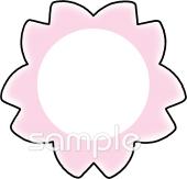 中学・高校向け桜 文字枠無料イラストお試しフリー素材(カット)