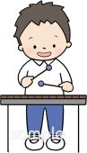 中学・高校向け男の子 木琴無料イラストお試しフリー素材(カット)