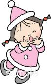 中学・高校向け女の子 サンタクロースの衣装無料イラストお試しフリー素材(カット)