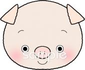 中学・高校向けお面 ブタ無料イラストお試しフリー素材(カット)