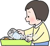 中学・高校向け子ども 片付け無料イラストお試しフリー素材(カット)