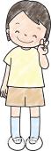 中学・高校向け女の子 Vサイン無料イラストお試しフリー素材(カット)