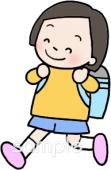 中学・高校向け女の子 通学無料イラストお試しフリー素材(カット)