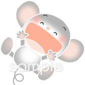 中学・高校向けねずみ ジャンプ無料イラストお試しフリー素材(カット)