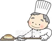 中学・高校向けパン職人無料イラストお試しフリー素材(カット)