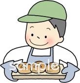 中学・高校向けパン職人 焼きたて無料イラストお試しフリー素材(カット)