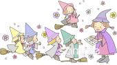 中学・高校向け卒業式 魔法無料イラストお試しフリー素材(カット)