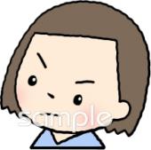 中学・高校向け女の子 怒っている無料イラストお試しフリー素材(カット)
