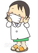 中学・高校向け先生 マスク無料イラストお試しフリー素材(カット)