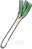中学・高校向け長ネギ無料イラストお試しフリー素材(カット)