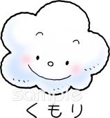 中学・高校向けお天気マーク くもり無料イラストお試しフリー素材(カット)