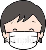 中学・高校向け正しいマスクのつけ方無料イラストお試しフリー素材(カット)