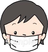 中学・高校向け間違ったマスクのつけ方無料イラストお試しフリー素材(カット)
