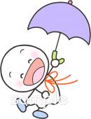 中学・高校向け傘 てるてる坊主無料イラストお試しフリー素材(カット)