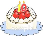 中学・高校向けケーキ 数字キャンドル無料イラストお試しフリー素材(カット)