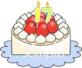 中学・高校向けケーキ ナンバーキャンドル無料イラストお試しフリー素材(カット)