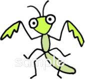 中学・高校向けカマキリ無料イラストお試しフリー素材(カット)
