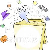 中学・高校向けハロウィン びっくり箱無料イラストお試しフリー素材(カット)