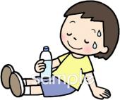 中学・高校向け水分補給 休憩無料イラストお試しフリー素材(カット)