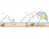 中学・高校向け浜辺無料イラストお試しフリー素材(カット)
