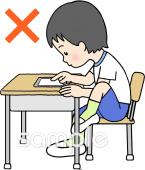 中学・高校向け姿勢を正しく タブレット無料イラストお試しフリー素材(カット)