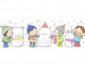 中学・高校向け1月の壁面無料イラストお試しフリー素材(カット)