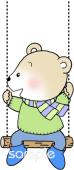 中学・高校向けクマ ブランコ無料イラストお試しフリー素材(カット)
