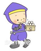 中学・高校向け忍者 月見無料イラストお試しフリー素材(カット)