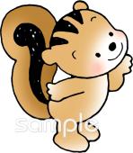 中学・高校向けリス 見上げる無料イラストお試しフリー素材(カット)