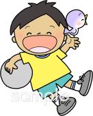 中学・高校向け子ども ボール無料イラストお試しフリー素材(カット)