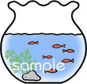 中学・高校向け金魚鉢無料イラストお試しフリー素材(カット)
