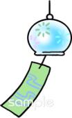 中学・高校向け風鈴無料イラストお試しフリー素材(カット)