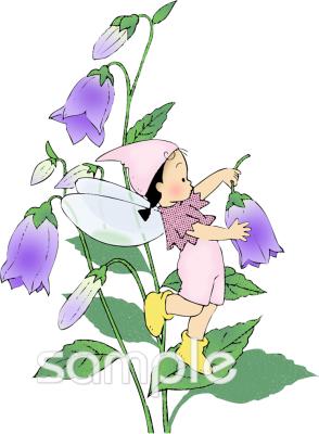 保育園・保育所向けホタルブクロ無料イラストお試しフリー素材(カット)