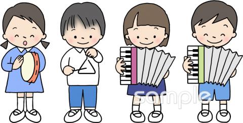 保育園・保育所向け合奏無料イラストお試しフリー素材(カット)