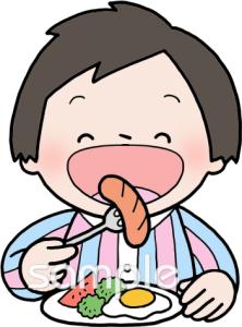 保育園・保育所向け朝ごはん無料イラストお試しフリー素材(カット)