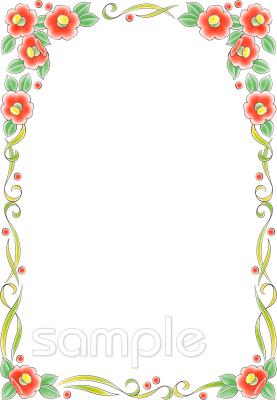 保育園・保育所向けツバキ 枠無料イラストお試しフリー素材(カット)