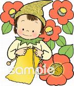 保育園・保育所向けとんがり帽子 編み物無料イラストお試しフリー素材(カット)