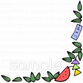 保育園・保育所向け七夕 角枠無料イラストお試しフリー素材(カット)