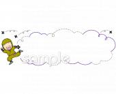 保育園・保育所向け忍者 手裏剣無料イラストお試しフリー素材(カット)