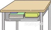 保育園・保育所向け学校の机無料イラストお試しフリー素材(カット)