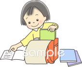 保育園・保育所向けランドセル 用意無料イラストお試しフリー素材(カット)