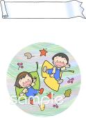 保育園・保育所向け10月の表紙無料イラストお試しフリー素材(カット)