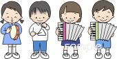 保育園・保育所向け合奏無料イラストお試しフリー素材(カット)