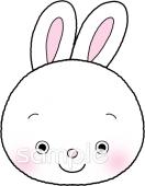 保育園・保育所向けうさぎ お面無料イラストお試しフリー素材(カット)