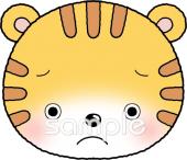 保育園・保育所向けトラ お面無料イラストお試しフリー素材(カット)