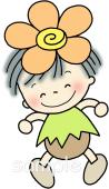 保育園・保育所向け花 妖精無料イラストお試しフリー素材(カット)