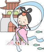 保育園・保育所向け乙姫様無料イラストお試しフリー素材(カット)