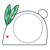 保育園・保育所向け雪ウサギ 文字枠無料イラストお試しフリー素材(カット)