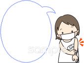 保育園・保育所向け女の子 体温無料イラストお試しフリー素材(カット)